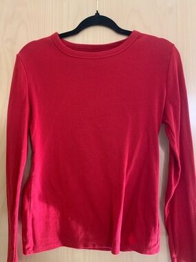 GAP Red Long Sleeve Ribbed Tee